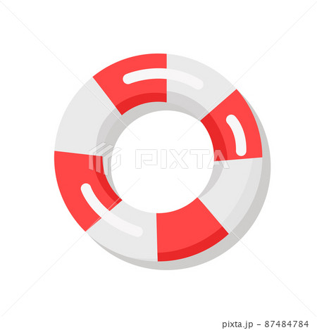 Banner Depicting Red and White Lifebuoy Banner Depicting Red and White Lifebuoy 87484784