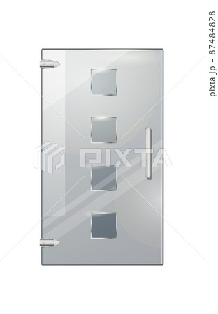 Glass Door with Squares on Transparent Background 87484828