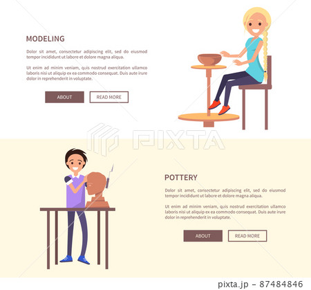 Pottery and Modeling Posters with People and Text Pottery and Modeling Posters with People and Text 87484846