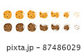Set with bitten chocolate cookies vector 87486029