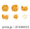 Set with bitten chocolate cookies vector 87486032