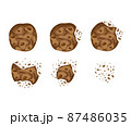 Set with bitten chocolate cookies vector 87486035