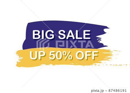 Web banner, template, postcard advertising big sale 50 percent off - Vector 87486191