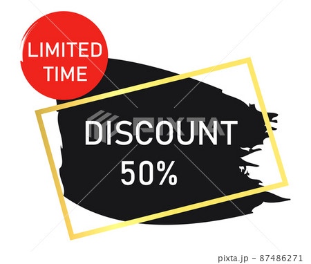 Paint smear web banner, business card, 50 percent DISCOUNT template - Vector Paint smear web banner, business card, 50 percent DISCOUNT template - Vector 87486271