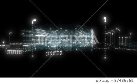 3D Digital house of particles 87486569