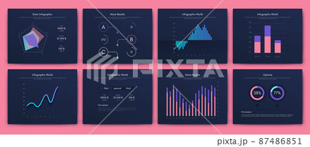 Vector graphics infographics with mobile phone. Template for creating mobile applications, workflow layout, diagram, banner, web design, business reports 87486851