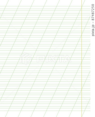 Graph paper. Printable lined grid paper with color horisontal, diagonal lines. Geometric pattern for school, oblique notebook. Realistic lined paper blank size Letter. Exercise page for calligraphy 87487250