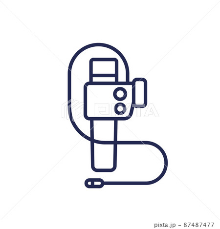 endoscope line icon, colonoscopy tool 87487477