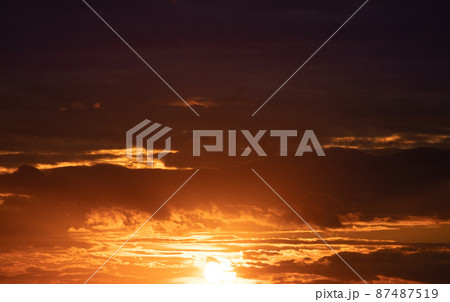 High resolution Sunset Sky background for Sky replacement 87487519
