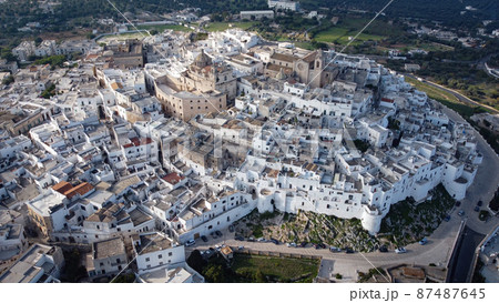 Ostuni - the white city in Italy - a famous landmark at the Italian east coast Ostuni - the white city in Italy - a famous landmark at the Italian east coast 87487645