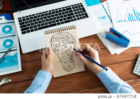 Business woman with notebook Business woman with notebook 87487718