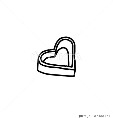 Cookie cutting mold in heart shape hand drawn vector illustration isolated. 87488171