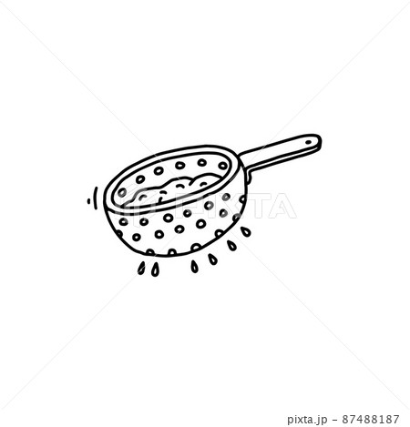 Flour sieve outline icon, hand drawn doodle style vector illustration isolated. Flour sieve outline icon, hand drawn doodle style vector illustration isolated. 87488187