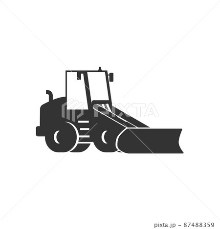 Truck heavy motor vehicle black silhouette vector illustration isolated. 87488359