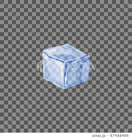 Ice square block in vector illustration, isolated on transparent background 87488466