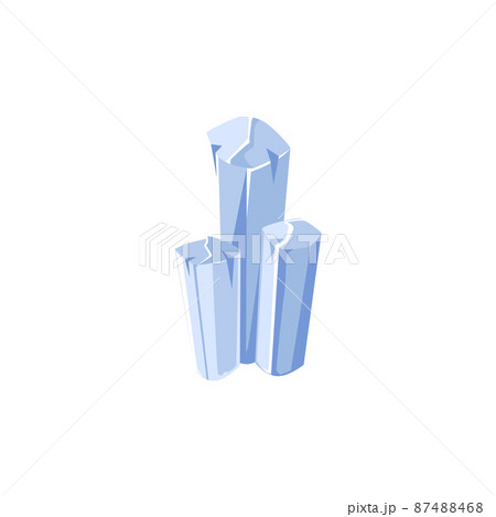 Cartoon ice crystals, realistic vector illustration isolated on white background. 87488468