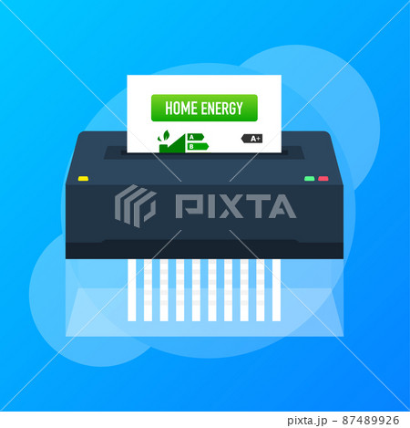 Flat home energy with shredder. Smart home. Future technology. Vector logo illustration. Internet technology. Vector icon 87489926