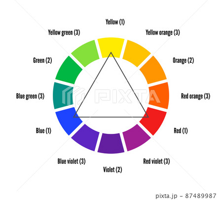 Color wheel guide with twelve colors vector illustration Color wheel guide with twelve colors vector illustration 87489987