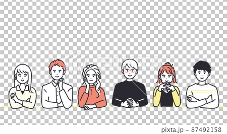 意見交換をする若い男女のイメージイラスト 87492158
