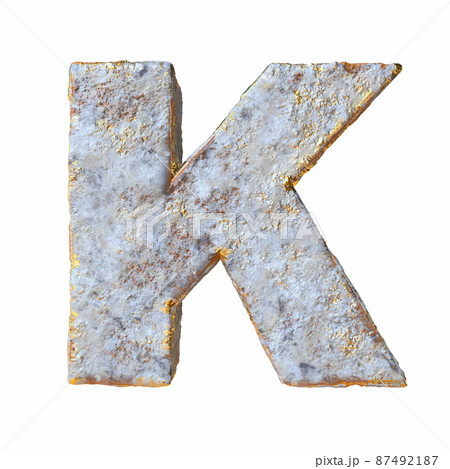 Stone with golden metal particles Letter K 3D 87492187