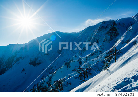 朝日に輝く伯耆大山の弥山(夏山登山道からの眺望) 朝日に輝く伯耆大山の弥山(夏山登山道からの眺望) 87492801