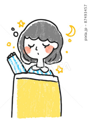 健康のために睡眠をとる女性 眠る女性 健康のために睡眠をとる女性 眠る女性 87493457