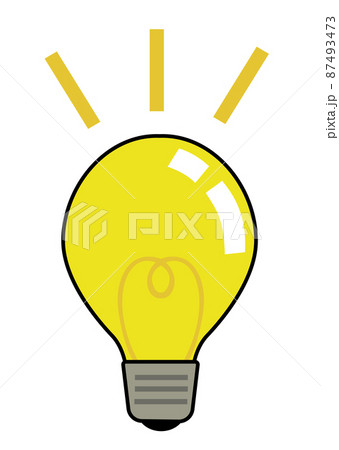 イラスト素材：シンプルな電球のイラスト 87493473
