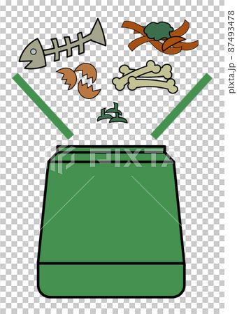 Illustration material: Illustration set of garbage and compost Illustration material: Illustration set of garbage and compost 87493478