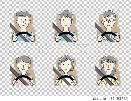 運転をする様々な人物のベクターイラストセット 87493783