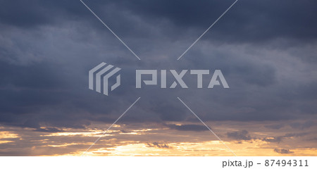 High resolution Sunset Sky background for Sky replacement High resolution Sunset Sky background for Sky replacement 87494311