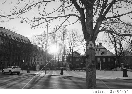 ノルウェーの首都オスロⅡ6　「夕暮れの広場」 87494454