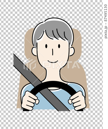 手繪風格,一個人開車的矢量圖 手繪風格,一個人開車的矢量圖 87495130