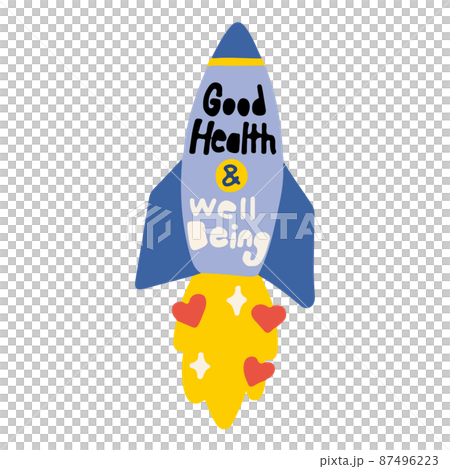SDGs Sustainable Development Goals Sticker-style illustrations Health and welfare for all 87496223