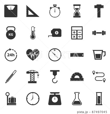 Measuring icons on white background Measuring icons on white background 87497045