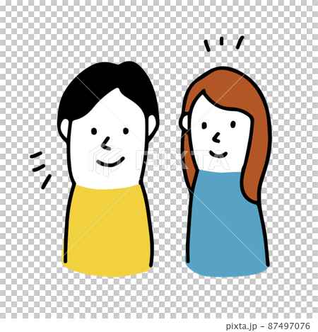 幸福的家庭微笑夫婦的插圖 87497076