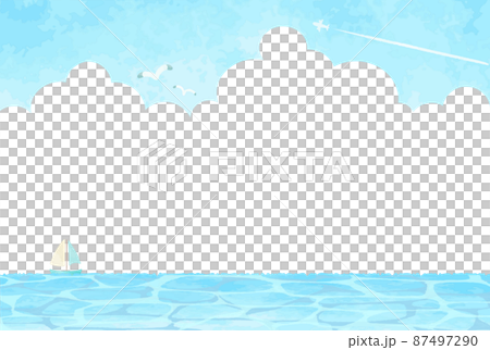 Simple and beautiful watercolor sea background illustration 87497290