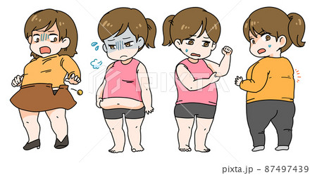 ちょっと太った女の子のイラスト ちょっと太った女の子のイラスト 87497439