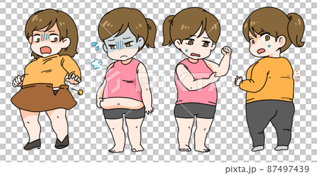 ちょっと太った女の子のイラスト ちょっと太った女の子のイラスト 87497439