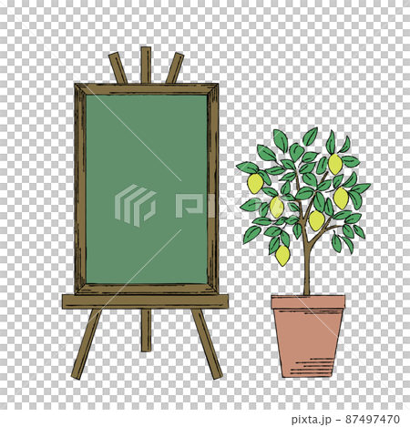 Cafe signboard lemon tree color Cafe signboard lemon tree color 87497470