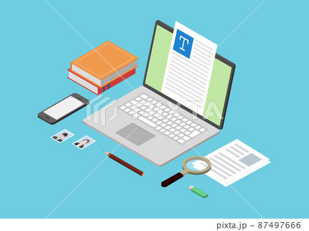 バズる記事を書く!のイラスト素材 バズる記事を書く!のイラスト素材 87497666