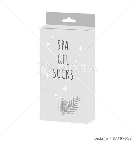 Foot mask. Skin care concept. Gel socks for moisturizing feet. Morning routine. Bath time. Hand drawn beauty product for Spa. Vector illustration in flat cartoon style 87497915