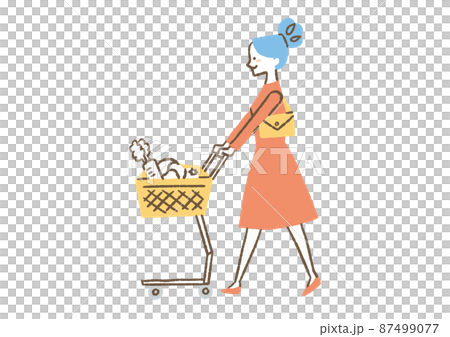 Women shopping at the supermarket_color Women shopping at the supermarket_color 87499077