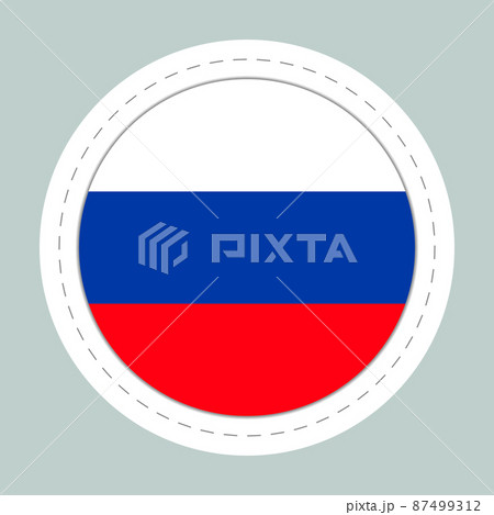 Sticker ball with flag of Russia. Round sphere, template icon. Russian national symbol. Glossy realistic ball, 3D abstract vector illustration. Big bubble Sticker ball with flag of Russia. Round sphere, template icon. Russian national symbol. Glossy realistic ball, 3D abstract vector illustration. Big bubble 87499312