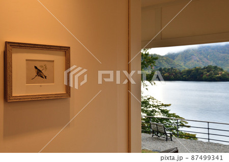湖畔の部屋から絵画を眺める 87499341