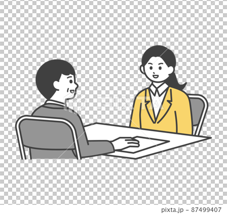面接をするイメージイラスト素材 面接をするイメージイラスト素材 87499407