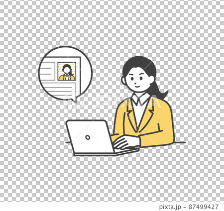 エントリーシートを送るイメージイラスト素材 エントリーシートを送るイメージイラスト素材 87499427