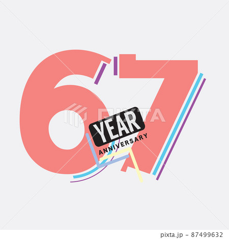 67th Years Anniversary Logo Birthday Celebration Abstract Design Vector Illustration. 87499632