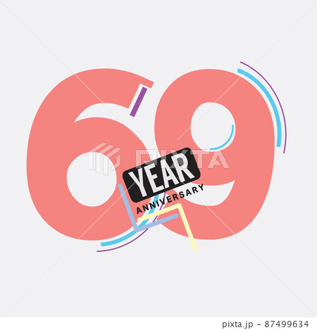 69th Years Anniversary Logo Birthday Celebration Abstract Design Vector Illustration. 69th Years Anniversary Logo Birthday Celebration Abstract Design Vector Illustration. 87499634