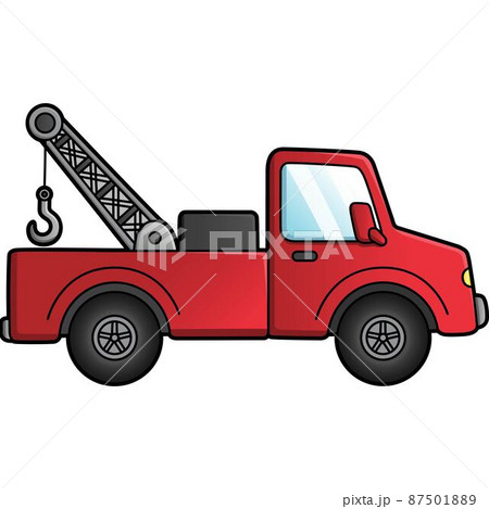 Tow Truck Cartoon Clipart Colored Illustration 87501889