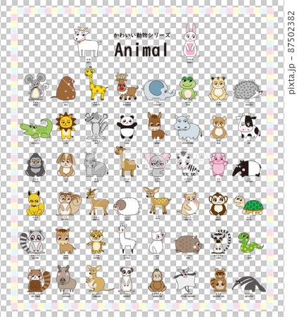 可愛い動物シリーズ　セット　カラフル 87502382